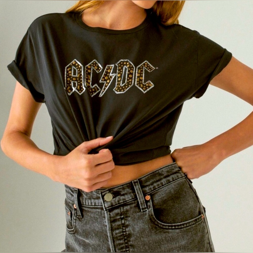 🌟 *NWT* LUCKY BRAND XXL AC/DC S/SLEEVE BLACK TEE! 🎊